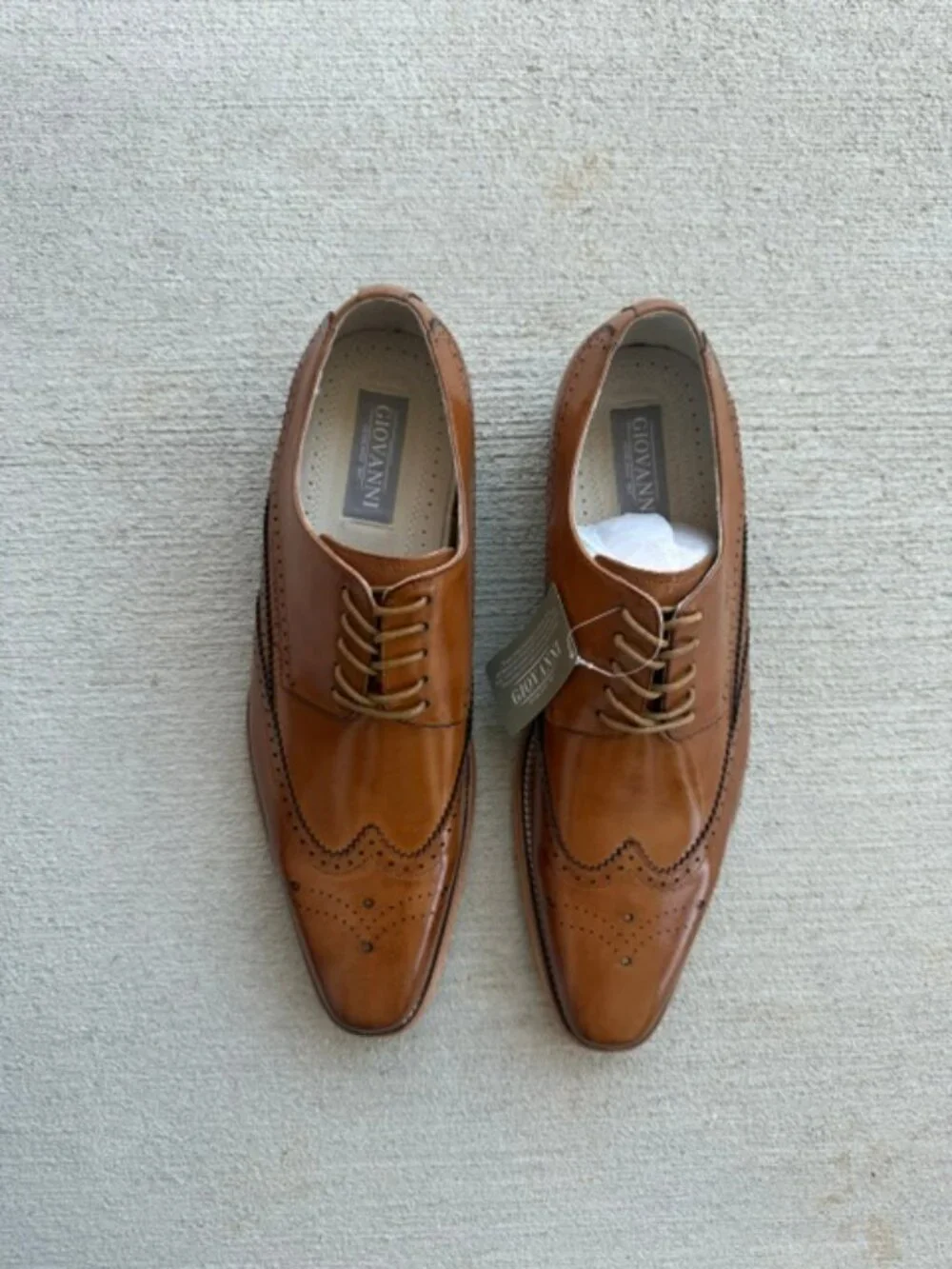Giovanni Shoes High Quality Leather Wing Tip Derby LINCOLN